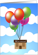 Announcements, we’ve moved, balloon card