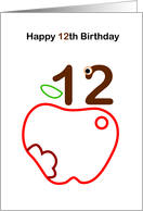happy 12th Birthday card