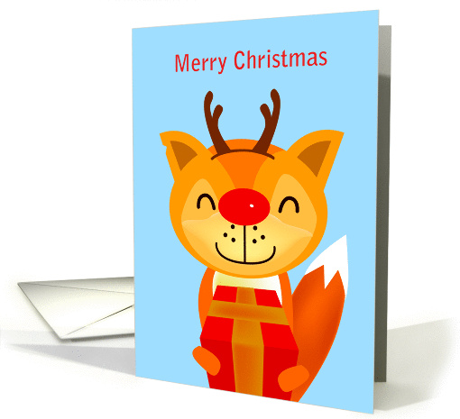 a fox dresses like a reindeer to send you a gift card (883310)