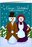 Merry Christmas to new grandparents, snowman card