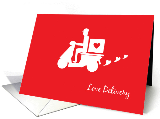 motorcycle valentine, love delivery card (895830)