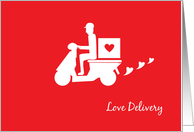 motorcycle valentine, love delivery card