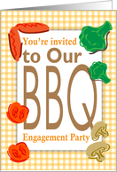 You’re invited to our BBQ engagement party card