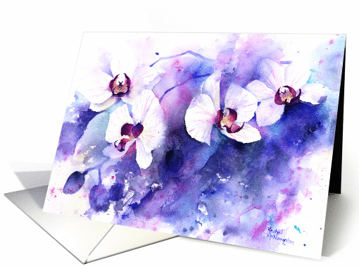 White Orchid blank note card (1239296)