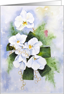 White Orchid Bouquet blank note card