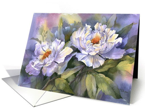 White Peonies card (242494)