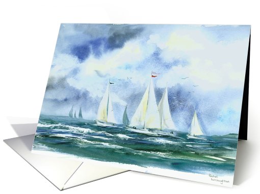 Sail boats blank card (424898)
