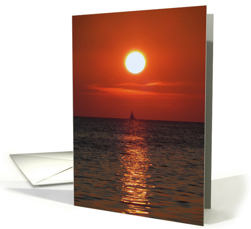Birthday, for him, Sailboat In sunset card (242578)