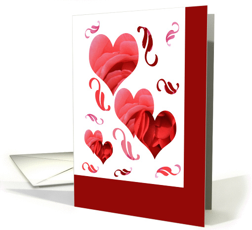 Blank Card, hearts & leaves card (364025)