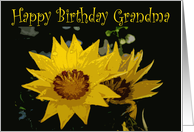 Birthday, Grandma, yellow flowers card