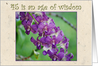 45th Birthday, Purple Orchid card