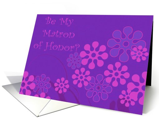 Matron of Honor, Retro Flowers card (454487)