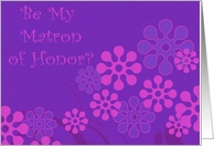 Matron of Honor, Retro Flowers card