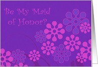 Maid of Honor, Retro Flowers card