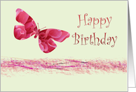 Birthday, pink butterfly card