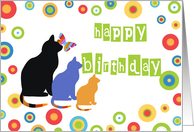 Birthday, cats & circles card