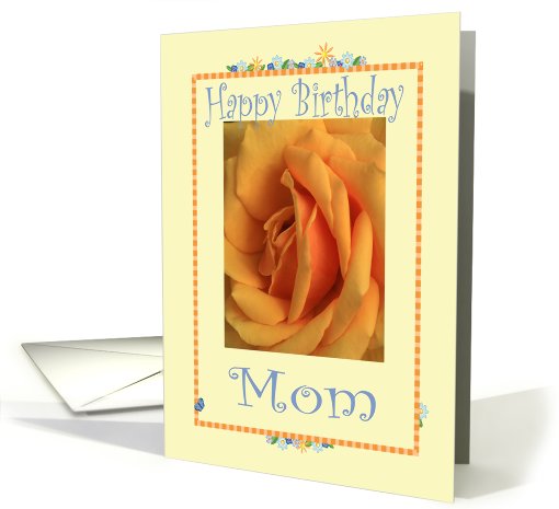 Happy Birthday Mom, yellow rose card (476008)