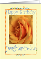 Happy Birthday Daughter-in-law, yellow rose card