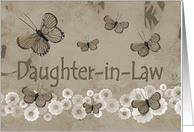 Birthday, Daughter-in-law, brown butterflies card