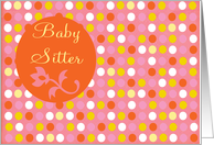 Mother’s Day Babysitter, bright dots card