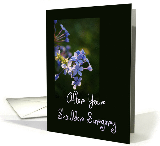 After Shoulder Surgery, tiny purple blooms card (639183)