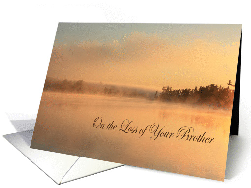 Sympathy, loss of Brother, fog on water, lake with trees card (690964)
