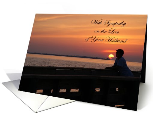 Loss of Husband Sympathy, man in sunset card (715042)