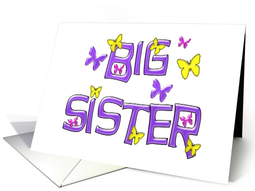 Congratulations, Becoming a Big Sister, pink, purple &... (910393)