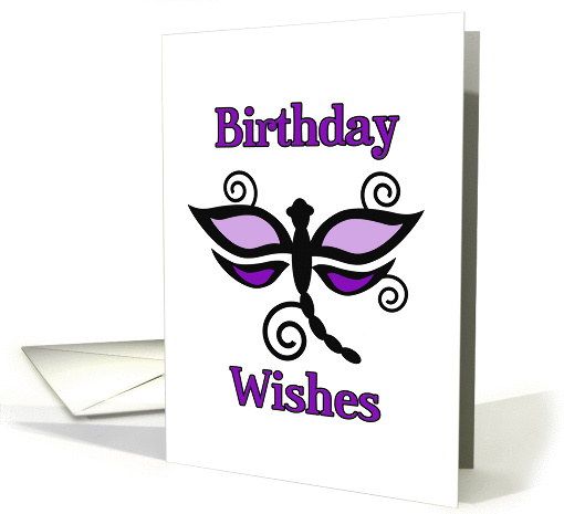 Birthday Wishes, Purple and Mauve Dragonfly card (912597)