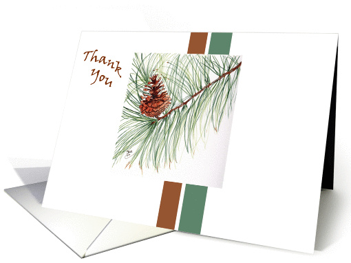 pine cone thank you card (340116)
