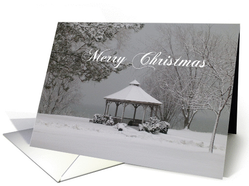 Merry Christmas- Gazebo in Winter/snowscene card (320897)
