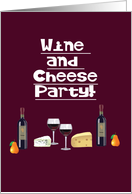 Wine and Cheese Party Invitation!-Burgundy card