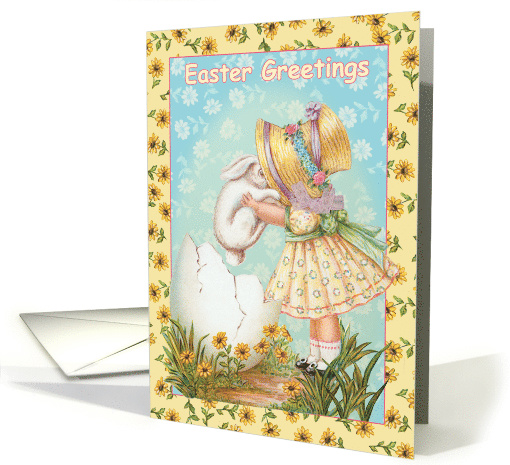 Surprise Bunny for a Little Girl in her Easter Bonnet card (1480694)