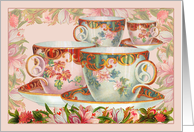 Vintage OrnateTeacups or Coffee Cups Blank Note card