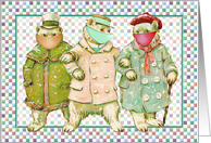 Vintage Friendship of Polar Bear Friends with Covid19 Masks card
