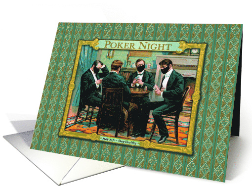 Friendship in Vintage Poker Players in Coronavirus Masks card
