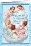 Vintage Cherubs Announcement of Baby Boy Little Prince Arrival card