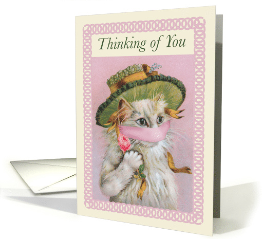 Thinking of You Vintage Kitty in Coronavirus Mask card (1654562)