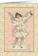 Snow Angel Ringing the Bell card