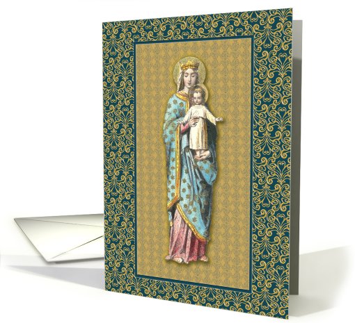 Madonna and Blessed Child on Gold card (252940)