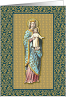 Madonna and Blessed Child on Gold card