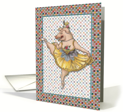 Miss Piggy Ballerina card (257153)