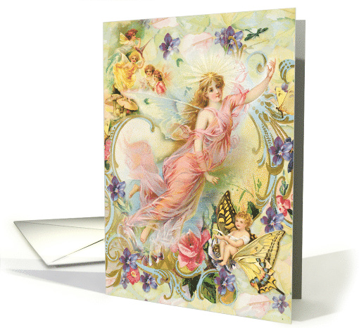 Fairy Friends, angles, cherubs All Occasion Blank Vintage card