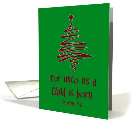 Christmas Green with Red Tree card (819501)