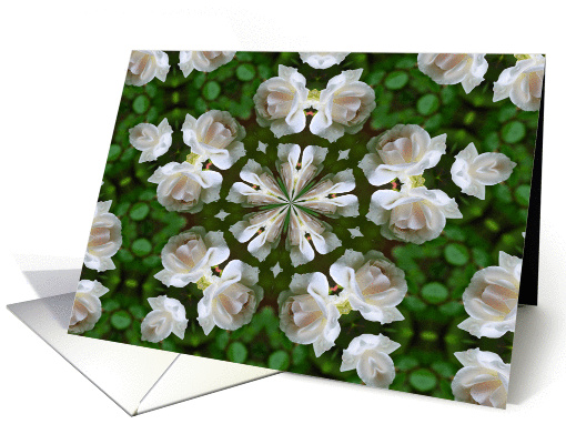 White Rose Kaleidoscope Flower Photo Blank Note card (329007)