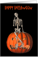 Halloween Skeleton Jack O Lantern Funny Card