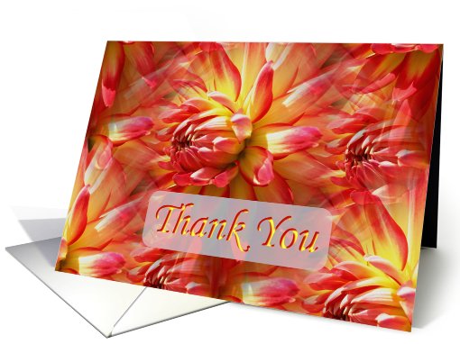 Red Yellow Dahlia Collage Floral Thank You card (776197)