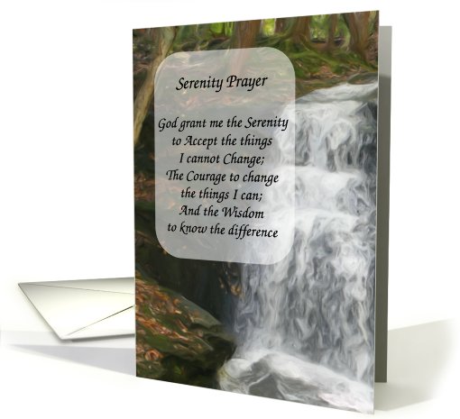 Forest Waterfall Art Serenity Prayer card (776260)