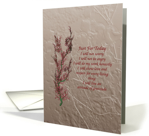 Flowering Tree Just For Today Inspirational Quote card (898892)