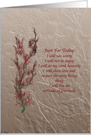 Flowering Tree Just For Today Inspirational Quote Card